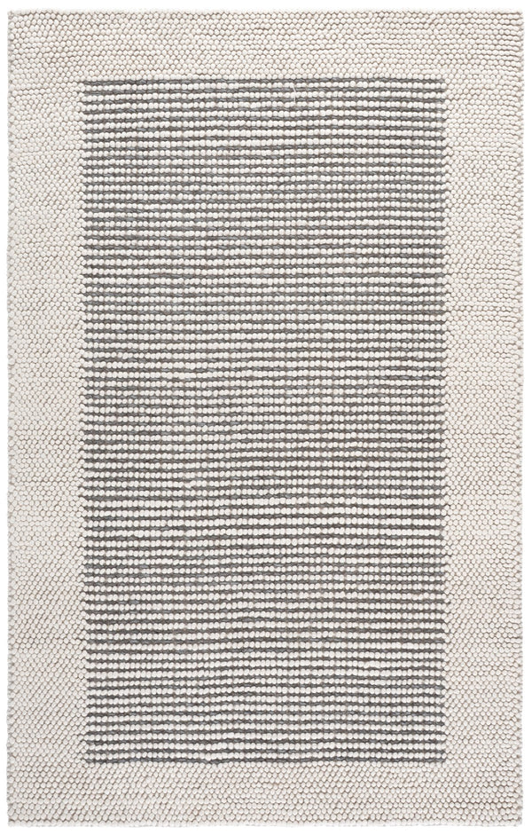 Safavieh Natura Hand‑Woven Ivory And Grey Runner — Scandinavian Textured Wool Blend, Low Profile Elegance 2'-3" x 9'-0" NAT433F-29