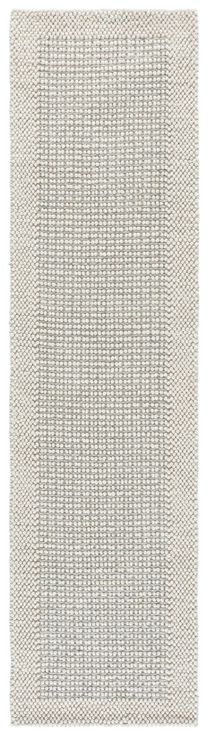 Safavieh Natura Handwoven 6X6 Ivory Silver Area Rug – 70% Wool Low-Profile 0.5" Pile, Scandinavian Minimalist Charm NAT433G-6SQ