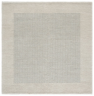 Safavieh Natura Handwoven 6X6 Ivory Silver Area Rug – 70% Wool Low-Profile 0.5" Pile, Scandinavian Minimalist Charm NAT433G-6SQ