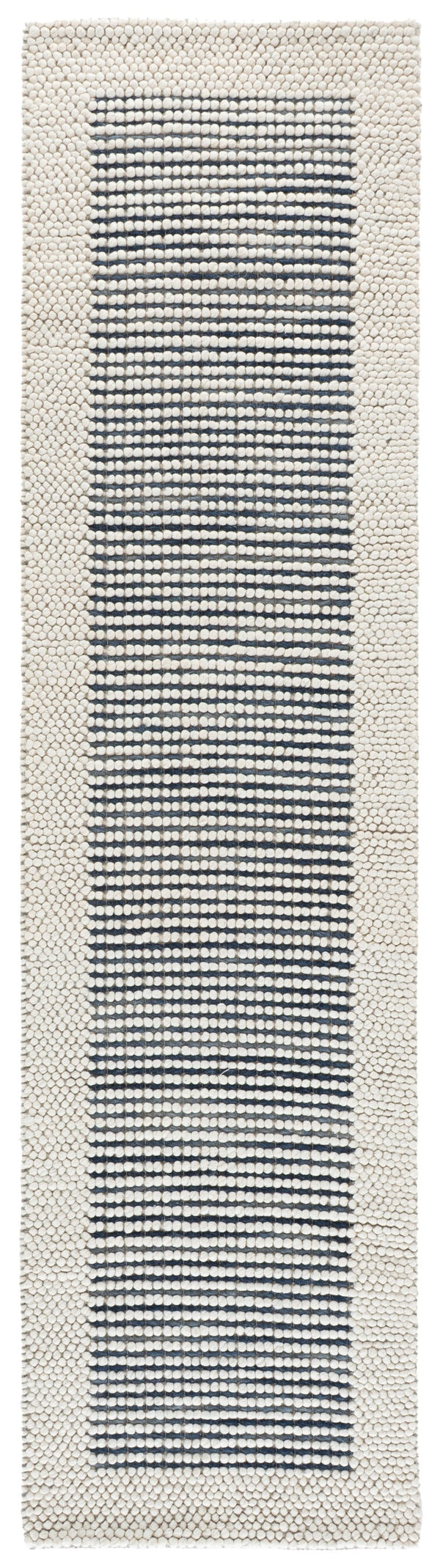 Safavieh Natura Handwoven Ivory & Navy Runner Rug — Durable 70% Wool Blend, Low 1/2" Pile For Hallways And Entryways 2'-3" x 9'-0" NAT433N-29