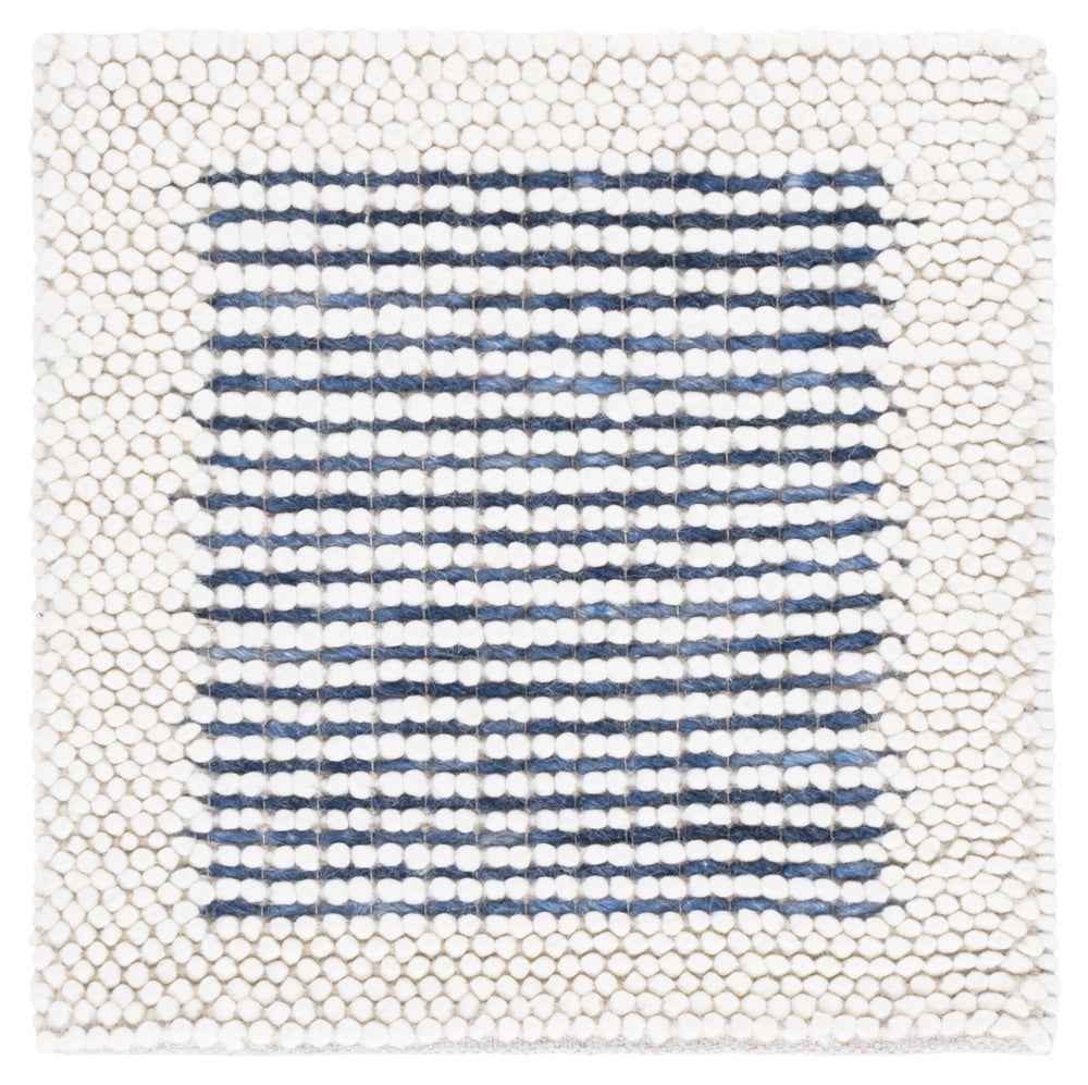 Safavieh Natura Handwoven Ivory & Navy Runner Rug — Durable 70% Wool Blend, Low 1/2" Pile For Hallways And Entryways 2'-3" x 9'-0" NAT433N-29