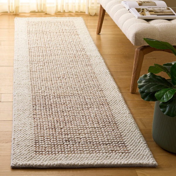 Safavieh Natura Hand-Woven Wool Blend Runner Rug Ivory Rust Artisan Bohemian Hallway NAT433P-29