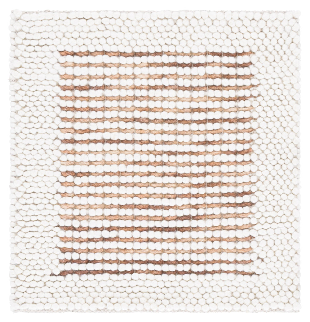 Safavieh Natura Handwoven 6X6 Ivory Rust Square Rug – 70% Wool Plush Texture, Warm Rust Accents For Living Spaces NAT433P-6SQ