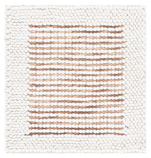Safavieh Natura Handwoven 6X6 Ivory Rust Square Rug – 70% Wool Plush Texture, Warm Rust Accents For Living Spaces NAT433P-6SQ