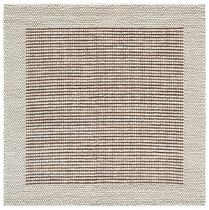 Safavieh Natura Handwoven 6X6 Ivory Rust Square Rug – 70% Wool Plush Texture, Warm Rust Accents For Living Spaces NAT433P-6SQ