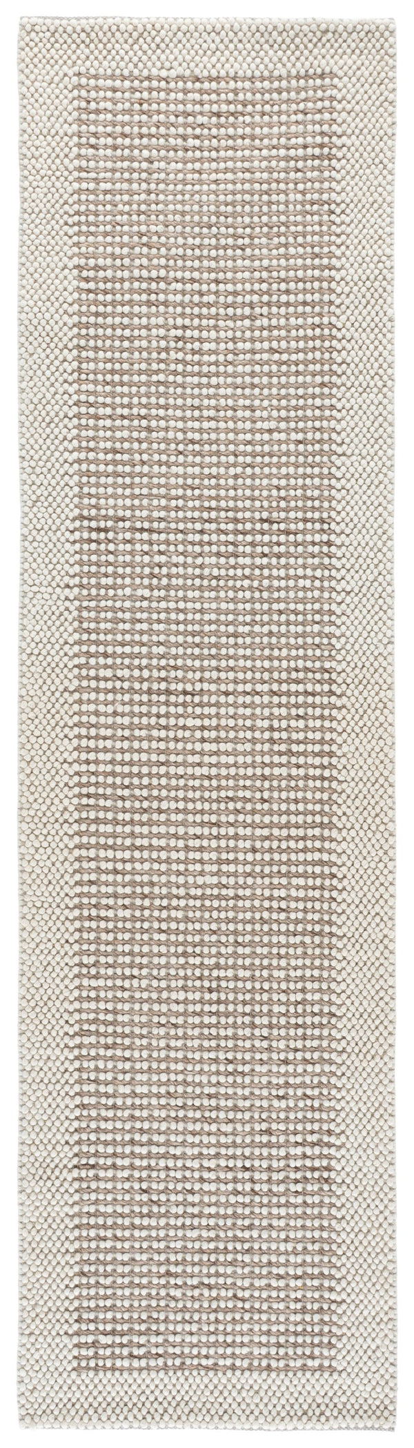 Safavieh Natura Hand‑Woven 6X6 Ivory Brown Wool Rug — Scandinavian Striped Low‑Pile, Durable Cozy Centerpiece NAT433T-6SQ