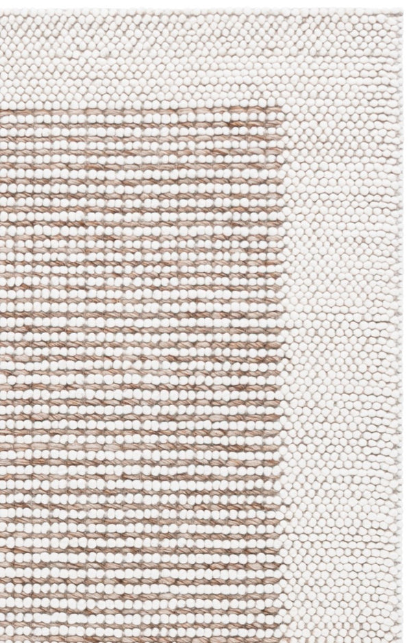Safavieh Natura Hand-Woven Wool Blend Area Rug Ivory Brown Tones for Modern Living Rooms NAT433T-5