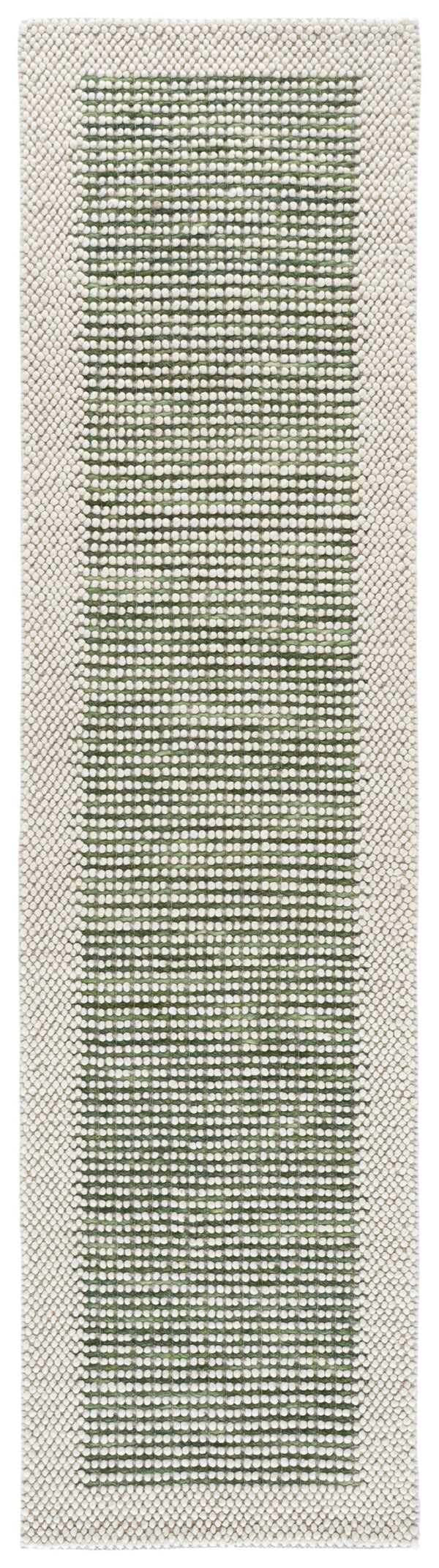 Safavieh Natura Handwoven 6X6 Ivory & Green Area Rug — 0.5" Pile, 70% Wool Blend, Scandinavian Striped Style NAT433Y-6SQ