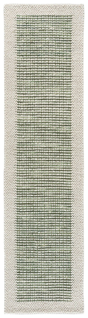 Safavieh Natura Handwoven Wool Hallway Runner Ivory Green Geometric Flatweave Artisan Rug NAT433Y-29
