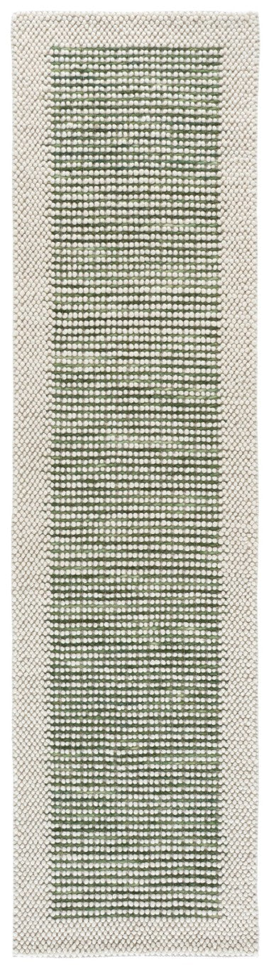 Safavieh Natura Handwoven Wool Hallway Runner Ivory Green Geometric Flatweave Artisan Rug NAT433Y-29