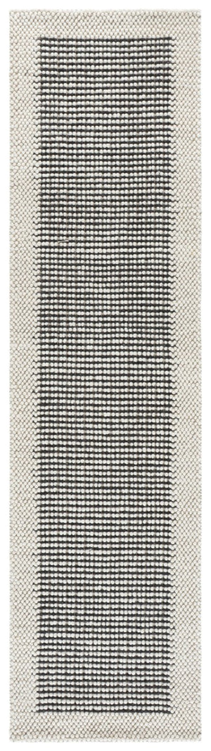 Safavieh Natura Hand-Woven Wool Cotton Runner Rug Ivory Black Solid Low Pile Hallway NAT433Z-29