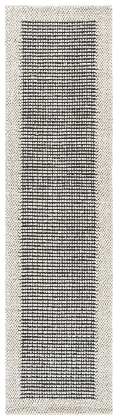 Safavieh Natura Hand-Woven Wool Cotton Runner Rug Ivory Black Solid Low Pile Hallway NAT433Z-29