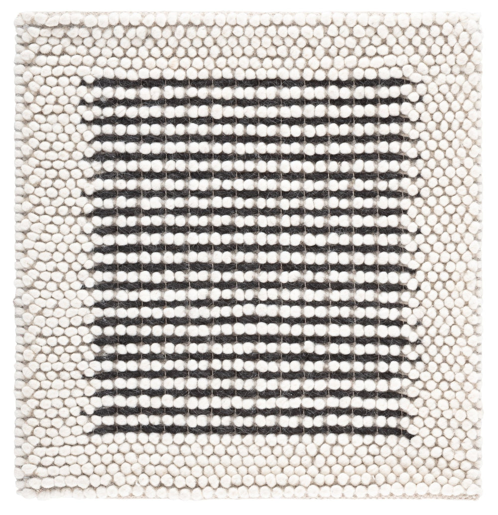 Safavieh Natura Hand‑Woven 6X6 Ivory & Black Square Rug — 70% Wool Modern Minimalist Scandinavian Accent Piece NAT433Z-6SQ