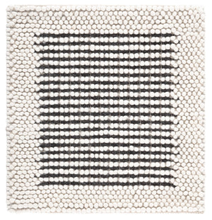 Safavieh Natura Hand‑Woven 6X6 Ivory & Black Square Rug — 70% Wool Modern Minimalist Scandinavian Accent Piece NAT433Z-6SQ