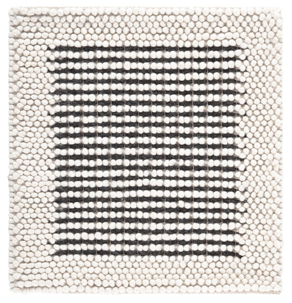 Safavieh Natura Hand‑Woven 6X6 Ivory & Black Square Rug — 70% Wool Modern Minimalist Scandinavian Accent Piece NAT433Z-6SQ