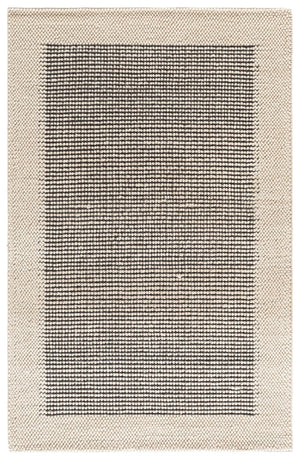 Safavieh Natura Hand-Woven Wool Flatweave Area Rug Minimalist Ivory Black for Living Rooms NAT433Z-5