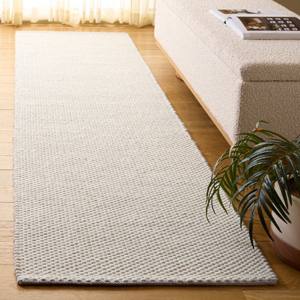 Safavieh Natura Hand Woven Wool Cotton Runner Soft Ivory Hallway Rug Low Pile Artisan Craft Off White 2'-3" x 9'-0" NAT434A-29