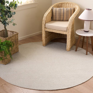 Safavieh Natura Hand Woven Wool Cotton Runner Soft Ivory Hallway Rug Low Pile Artisan Craft Off White 6'-0" x 6'-0" - R NAT434A-6R