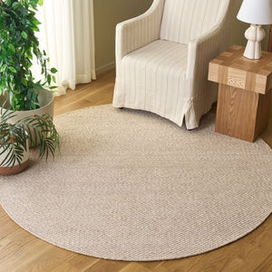 Safavieh Natura Hand Woven Wool Cotton Runner Soft Ivory Hallway Rug Low Pile Artisan Craft Beige 6'-0" x 6'-0" - R NAT434B-6R