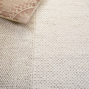 Safavieh Natura Hand-Woven Ivory Area Rug — Soft Low-Pile Wool Blend, Modern Minimalist Texture, Durable Elegance 6'-0" x 6'-0" NAT435A-6SQ