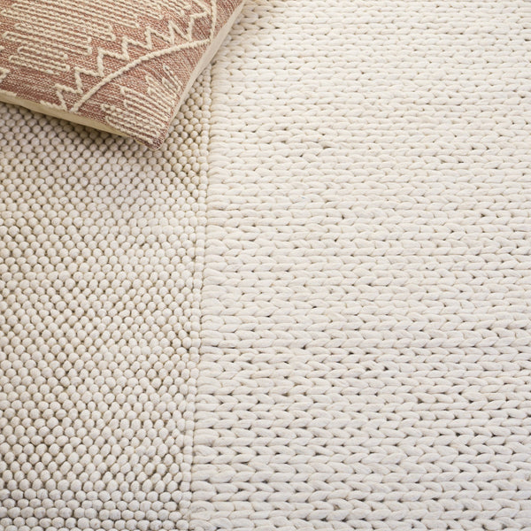 Safavieh Natura Hand-Woven Ivory Area Rug — Soft Low-Pile Wool Blend, Modern Minimalist Texture, Durable Elegance 6'-0" x 6'-0" NAT435A-6SQ