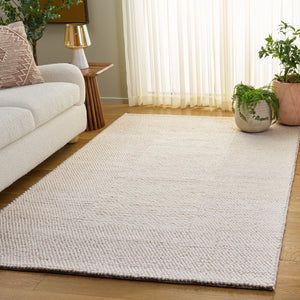 Safavieh Natura Hand-Woven Ivory Area Rug — Soft Low-Pile Wool Blend, Modern Minimalist Texture, Durable Elegance 6'-0" x 6'-0" NAT435A-6SQ