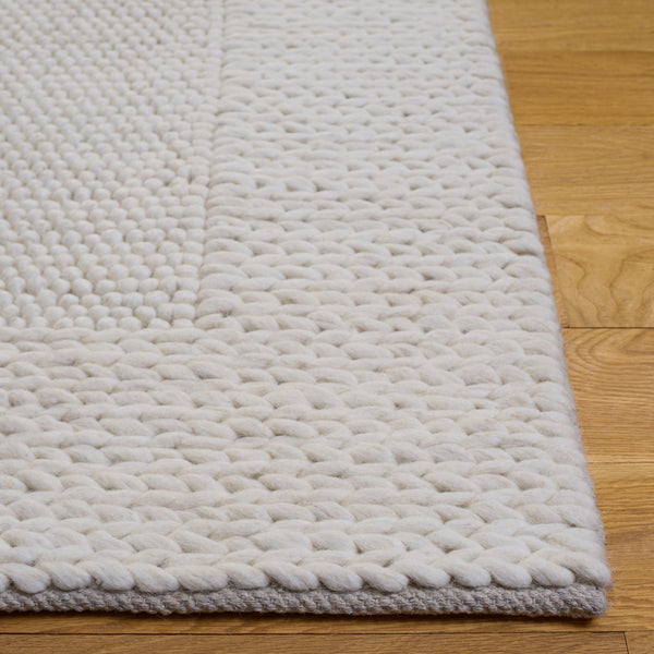 Safavieh Natura Hand-Woven Ivory Area Rug — Low-Profile Wool Blend, Minimalist Solid Design For Cozy Spaces 4'-0" x 6'-0" NAT436A-4
