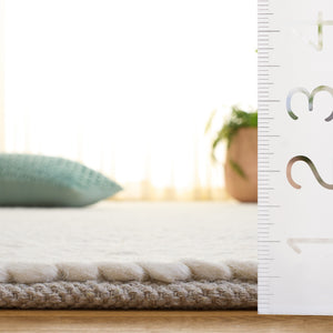Safavieh Natura Hand‑Woven Ivory Area Rug 5X8 Medium Rectangle — Wool Blend, Low Pile, Minimalist Texture 6'-0" x 9'-0" NAT436A-6