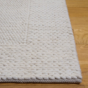 Safavieh Natura Hand‑Woven Ivory Area Rug 5X8 Medium Rectangle — Wool Blend, Low Pile, Minimalist Texture 6'-0" x 9'-0" NAT436A-6