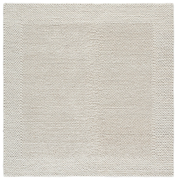 Safavieh Natura Hand-Woven Ivory Area Rug — Low-Profile Wool Blend, Minimalist Solid Design For Cozy Spaces 4'-0" x 6'-0" NAT436A-4