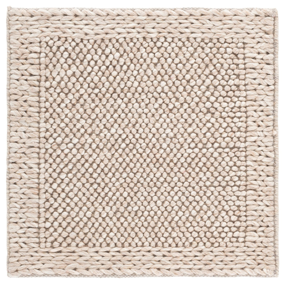 Safavieh Natura Handwoven 6X6 Ft Natural Beige Wool-Cotton Rug — Low-Profile, Durable, Minimalist Chic For Living Spaces NAT436B-6SQ