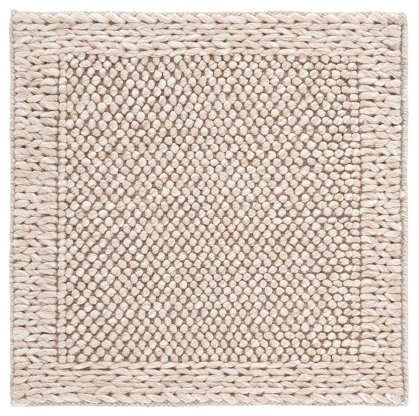 Safavieh Natura Handwoven 6X6 Ft Natural Beige Wool-Cotton Rug — Low-Profile, Durable, Minimalist Chic For Living Spaces NAT436B-6SQ