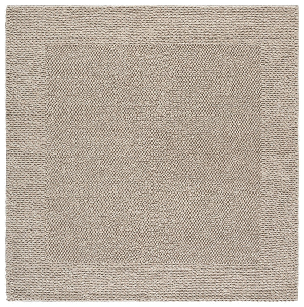 Safavieh Natura Handwoven 6X6 Ft Natural Beige Wool-Cotton Rug — Low-Profile, Durable, Minimalist Chic For Living Spaces NAT436B-6SQ