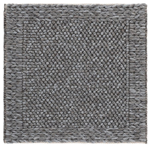 Safavieh Natura Hand-Woven Dark Grey Area Rug — Wool-Cotton Blend, Low-Profile Modern Minimalist Anchor 4'-0" x 6'-0" NAT436F-4