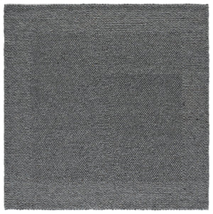 Safavieh Natura Handwoven Dark Grey Square Rug — Low-Profile Wool Blend, Durable Minimalist Foundation For Modern Homes 6'-0" x 6'-0" NAT436F-6SQ