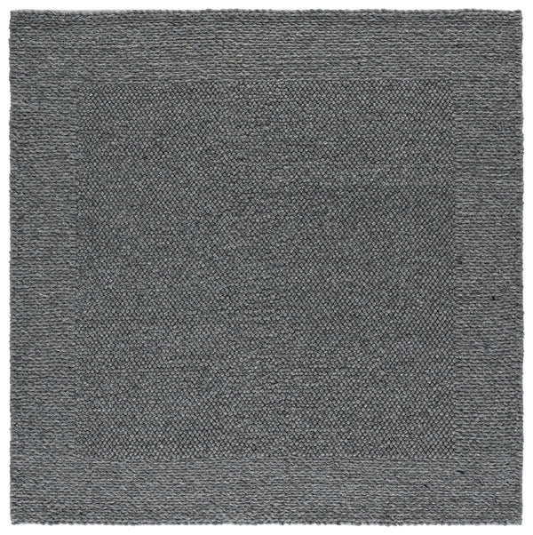 Safavieh Natura Handwoven Dark Grey Square Rug — Low-Profile Wool Blend, Durable Minimalist Foundation For Modern Homes 6'-0" x 6'-0" NAT436F-6SQ