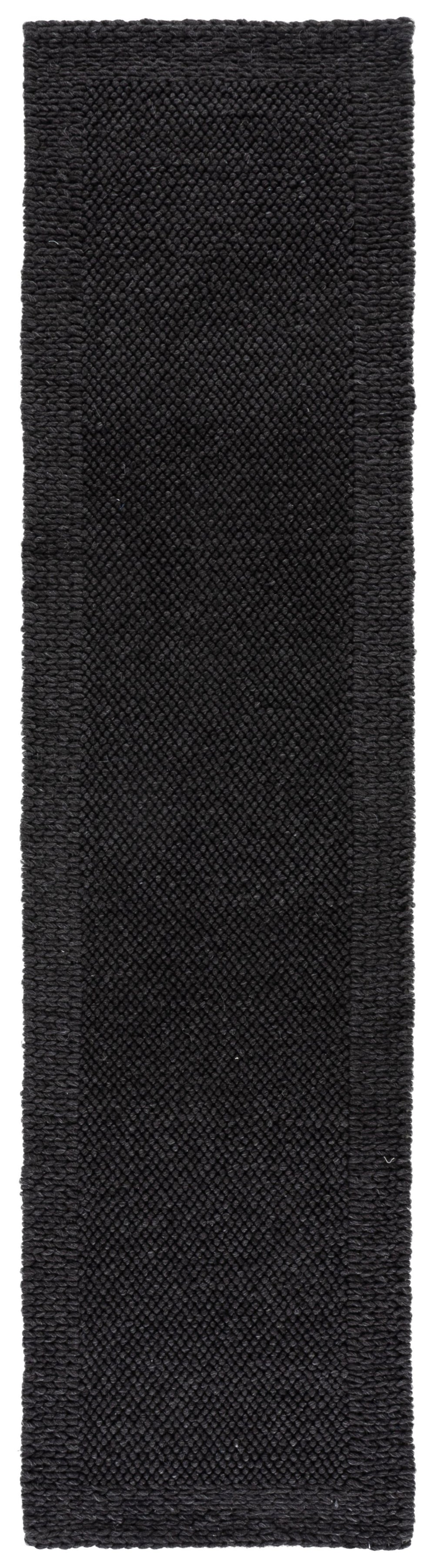 Safavieh Natura Hand‑Woven 6X6 Charcoal Black Area Rug — Wool Blend, Low Pile, Minimalist Square Design NAT436H-6SQ