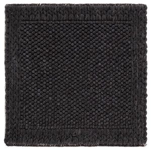 Safavieh Natura Hand‑Woven 6X6 Charcoal Black Area Rug — Wool Blend, Low Pile, Minimalist Square Design NAT436H-6SQ