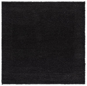 Safavieh Natura Hand‑Woven 6X6 Charcoal Black Area Rug — Wool Blend, Low Pile, Minimalist Square Design NAT436H-6SQ