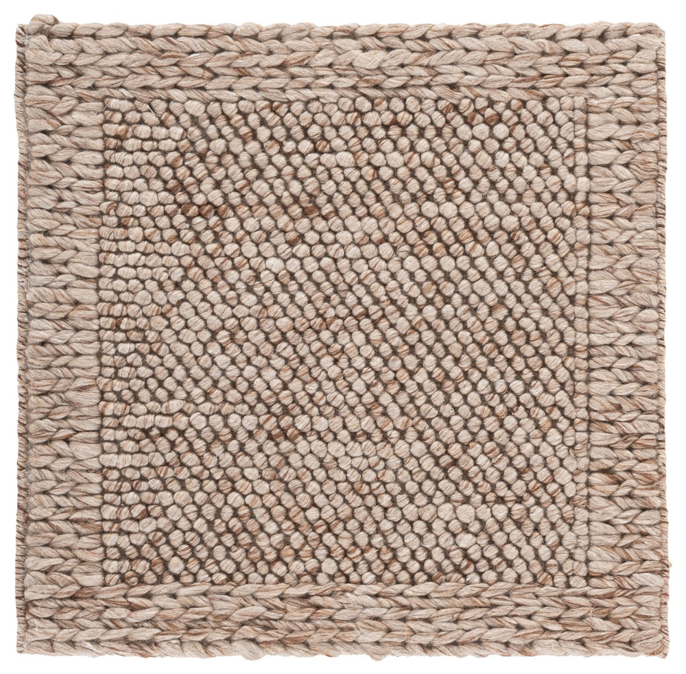 Safavieh Natura Handwoven 6X6 Light Brown Square Rug — 70% Wool Low-Profile 0.5" Pile, Modern Minimalist Anchor NAT436T-6SQ