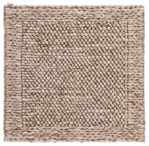 Safavieh Natura Handwoven 6X6 Light Brown Square Rug — 70% Wool Low-Profile 0.5" Pile, Modern Minimalist Anchor NAT436T-6SQ