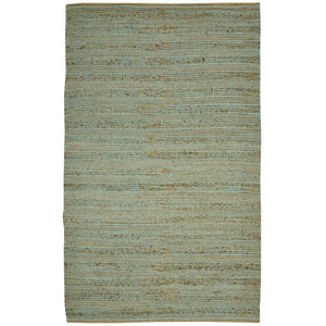 Amer Rugs Naturals Farmhouse Striped Flat-weave Area Rug - Hand-woven Jute & Cotton For Eco-friendly Decor Aqua Jute, Cotton Nat50203