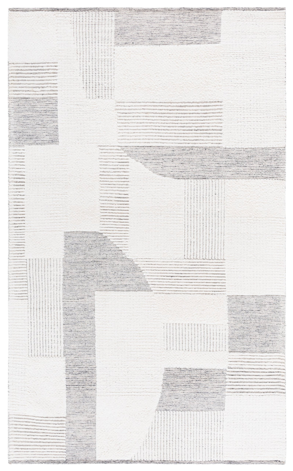 Safavieh Natura Handwoven Ivory & Charcoal Geometric Rug — Low-Profile Wool-Cotton Blend For Modern Homes 3'-0" x 5'-0" NAT506A-3