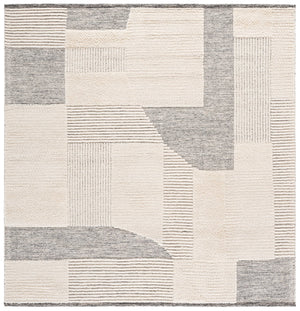 Safavieh Natura Handwoven Ivory & Charcoal Geometric Rug — Low-Profile Wool-Cotton Blend For Modern Homes 3'-0" x 5'-0" NAT506A-3