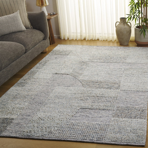 Safavieh Natural Hand‑Woven Grey Beige Runner — Wool‑Cotton Blend, Low Profile 3/8" Pile, Scandinavian Calm Design 2'-3" x 9'-0" NAT506F-29