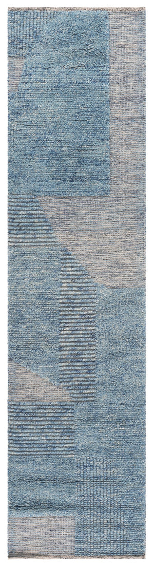 Safavieh Natura Hand-Woven Blue Grey Square Rug—Wool-Cotton Blend, Low Profile 3/8" Pile For Durable Comfort 6'-0" x 6'-0" NAT506M-6SQ