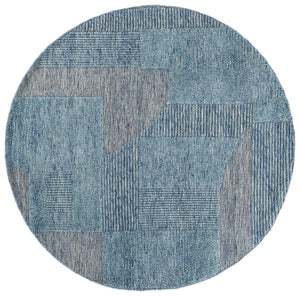 Safavieh Natura Hand-Woven Blue Grey Area Rug — Scandinavian Geometric Wool-Cotton Blend, Low-Profile Durability And Soft Texture (3/8" Pile) 3'-0" x 5'-0" NAT506M-3