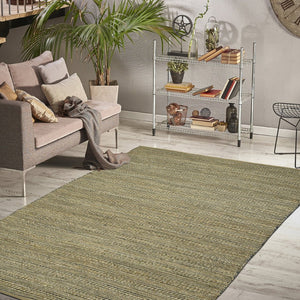 Amer Rugs Naturals Farmhouse Striped Flat-weave Area Rug - Hand-woven Jute & Cotton For Eco-friendly Decor Dark Gray Jute, Cotton Nat60203