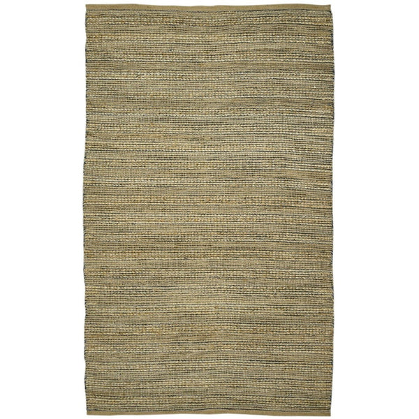 Amer Rugs Naturals Farmhouse Striped Flat-weave Area Rug - Hand-woven Jute & Cotton For Eco-friendly Decor Dark Gray Jute, Cotton Nat60203