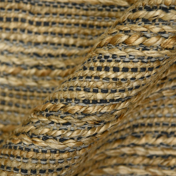 Amer Rugs Naturals Farmhouse Striped Flat-weave Area Rug - Hand-woven Jute & Cotton For Eco-friendly Decor Dark Gray Jute, Cotton Nat60203